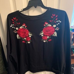 Rose embroidered sweatshirt